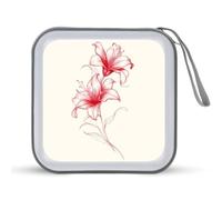Jubonexis Two Blooming Lilies CD Case DVD Storage Case Portable for Car Home Travel