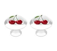 Jubonexis Two Cartoon Cherries Round Drawer Cabinet Knobs Handles with Screws,2 Pcs, Drawer Dresser Knob Pulls Decor for Wardrobe Cupboard Home Office Kitchen