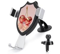 Jubonexis Two Cherries Disco Balls Car Phone Holder Mount Triangle Clip Base Air Vent Cell Phone Car Mount Automotive Accessories for 4-6 Inches Cell Smartphones