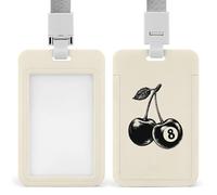 Jubonexis Two Cherries with The Number 8 ID Badge Holder Retractable Clip Card Holder Card Protector Name Badge Name Tag for Work Office Doctor Nurse