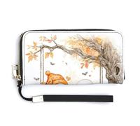 Jubonexis Two Cute Cartoon Female Ghosts Swings PU Leather Clutch Long Bifold Wallet, Coin Purse Credit Pass Case, Durable Card-Holder Money Storage for Women Men