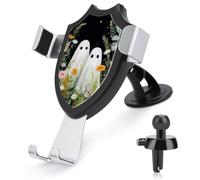 Jubonexis Two Cute Ghost with Flowers Car Phone Holder Mount Triangle Clip Base Air Vent Cell Phone Car Mount Automotive Accessories for 4-6 Inches Cell Smartphones