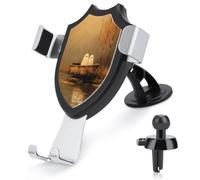 Jubonexis Two Cute Ghosts in Wooden Rowboat Autumn Car Phone Holder Mount Triangle Clip Base Air Vent Cell Phone Car Mount Automotive Accessories for 4-6 Inches Cell Smartphones