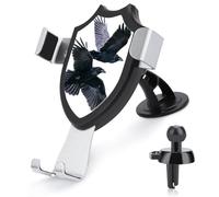 Jubonexis Two Flying Ravens Birds Car Phone Holder Mount Triangle Clip Base Air Vent Cell Phone Car Mount Automotive Accessories for 4-6 Inches Cell Smartphones