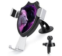 Jubonexis Two Lions White And Black Fantasy Car Phone Holder Mount Triangle Clip Base Air Vent Cell Phone Car Mount Automotive Accessories for 4-6 Inches Cell Smartphones