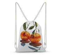 Jubonexis Two Oranges in Disco Balls Mosaic Tiles Drawstring Backpack Canvas String Bag Lightweight Sports Gym Bag for Men Women