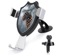 Jubonexis Two Pine Cones on The Evergreen Tree Branch Car Phone Holder Mount Triangle Clip Base Air Vent Cell Phone Car Mount Automotive Accessories for 4-6 Inches Cell Smartphones