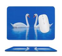 Jubonexis Two Swan Mouse Pad, Small Office Computer Mouse Pads for Desk Laptop with Non-Slip Rubber Base Mouse Mat, Gaming Mouse Pads