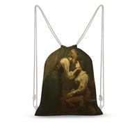 Jubonexis Two Women Kiss Drawstring Backpack Canvas String Bag Lightweight Sports Gym Bag for Men Women