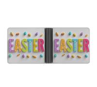 Jubonexis Typography Easter Bold Thick Letters Soft PU Leather Bifold Wallet, Coin Purse Credit Pass Case, Durable Card-Holder Slim Billfold for Men Woman Money Storage