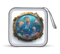 Jubonexis Underwater Scene with Jellyfish Fish CD Case DVD Storage Case Portable for Car Home Travel