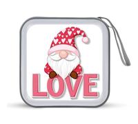 Jubonexis Valentine's Day Gnomes Word Love CD Case DVD Storage Case Portable for Car Home Travel