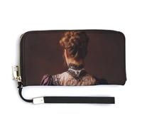 Jubonexis Victorian Lady in Regal Dress PU Leather Clutch Long Bifold Wallet, Coin Purse Credit Pass Case, Durable Card-Holder Money Storage for Women Men