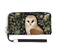 Jubonexis Vintage Barn Owl PU Leather Clutch Long Bifold Wallet, Coin Purse Credit Pass Case, Durable Card-Holder Money Storage for Women Men