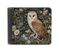 Jubonexis Vintage Barn Owl Soft PU Leather Bifold Wallet, Coin Purse Credit Pass Case, Durable Card-Holder Slim Billfold for Men Woman Money Storage