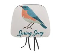 Jubonexis Vintage Bird Blue Spring Song Printed Car Headrest Cover,2 Pieces, Elastic Comfort Head Rest Cover for Women Men, Universal Fits Most Cars Van SUV Truck, Car Interior Decor Accessories