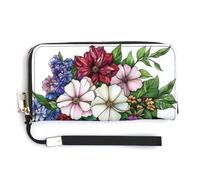 Jubonexis Vintage Books Colorful Flowers Stained Glass PU Leather Clutch Long Bifold Wallet, Coin Purse Credit Pass Case, Durable Card-Holder Money Storage for Women Men