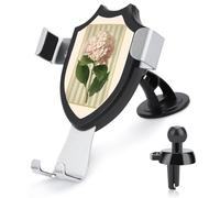Jubonexis Vintage Botanical 19th Century Hydrangea Car Phone Holder Mount Triangle Clip Base Air Vent Cell Phone Car Mount Automotive Accessories for 4-6 Inches Cell Smartphones