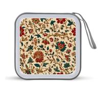 Jubonexis Vintage Floral Delicate Flowers CD Case DVD Storage Case Portable for Car Home Travel