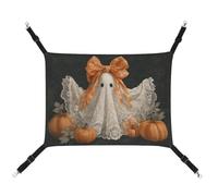 Jubonexis Vintage Halloween Whimsical Ghost Floral Lace Breathable Pet Hammock with Adjustable Straps Reversible Cat Hanging Bed Dog Mats