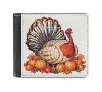 Jubonexis Vintage Large Fat Turkey Soft PU Leather Bifold Wallet, Coin Purse Credit Pass Case, Durable Card-Holder Slim Billfold for Men Woman Money Storage