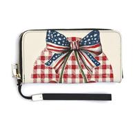 Jubonexis Vintage Red Cherries with Star PU Leather Clutch Long Bifold Wallet, Coin Purse Credit Pass Case, Durable Card-Holder Money Storage for Women Men