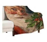 Jubonexis Vintage Santa Claus Wearing Glasses Anti Pilling Throw Blankets Cozy Durable Blanket for Bedroom Living Rooms Couch Sofa Bed 50"x60"