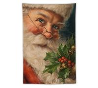 Jubonexis Vintage Santa Claus Wearing Glasses Tapestry Polyester Aesthetic Wall Hanging Bedroom Living Room Dorm Decor 40"x60"