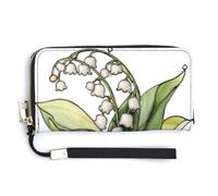 Jubonexis Vintage Teacup in Soft Sage Green PU Leather Clutch Long Bifold Wallet, Coin Purse Credit Pass Case, Durable Card-Holder Money Storage for Women Men