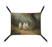 Jubonexis Vintage Three Ghosts in The Woods Breathable Pet Hammock with Adjustable Straps Reversible Cat Hanging Bed Dog Mats