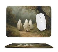 Jubonexis Vintage Three Ghosts in The Woods Mouse Pad, Small Office Computer Mouse Pads for Desk Laptop with Non-Slip Rubber Base Mouse Mat, Gaming Mouse Pads