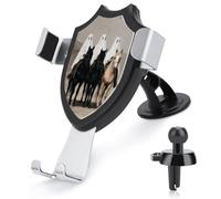 Jubonexis Vintage Three Ghosts Riding Black Horses Car Phone Holder Mount Triangle Clip Base Air Vent Cell Phone Car Mount Automotive Accessories for 4-6 Inches Cell Smartphones