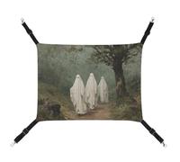 Jubonexis Vintage Three Ghosts Walking in The Woods Breathable Pet Hammock with Adjustable Straps Reversible Cat Hanging Bed Dog Mats