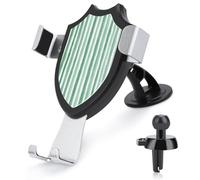 Jubonexis Vintage Watercolor Vertical Pastel Green Stripes Car Phone Holder Mount Triangle Clip Base Air Vent Cell Phone Car Mount Automotive Accessories for 4-6 Inches Cell Smartphones