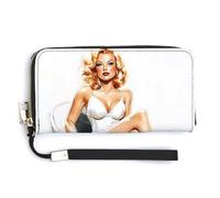 Jubonexis Vintage Watercolor Woman High Heels PU Leather Clutch Long Bifold Wallet, Coin Purse Credit Pass Case, Durable Card-Holder Money Storage for Women Men