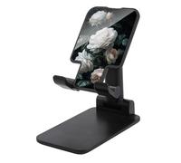 Jubonexis Vintage White Roses Dark Academia Aesthetic Cell Phone Stand Foldable Adjustable Phone Stand for Desk