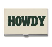 Jubonexis Vintage Words Howdy Classic Western Business Card Holder, Pocket Slim Metal Business Card Case for Women Men