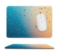 Jubonexis Water Droplets on Blue And Orange Gradient Mouse Pad, Small Office Computer Mouse Pads for Desk Laptop with Non-Slip Rubber Base Mouse Mat, Gaming Mouse Pads