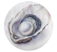 Jubonexis Watercolor A Pearl in Oyster Large Round Carpet Area Rug Mat Modern Non Slip Circular Rugs 36inch(90cm)