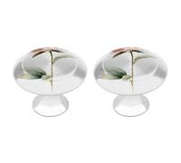 Jubonexis Watercolor A Single Soft Pink Peony Round Drawer Cabinet Knobs Handles with Screws,2 Pcs, Drawer Dresser Knob Pulls Decor for Wardrobe Cupboard Home Office Kitchen