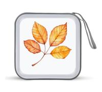 Jubonexis Watercolor Autumn Leaf CD Case DVD Storage Case Portable