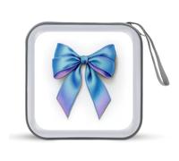 Jubonexis Watercolor Blue Ribbon Bow CD Case DVD Storage Case Portable for Car Home Travel