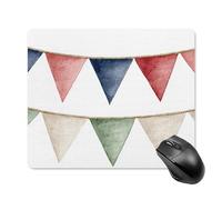Jubonexis Watercolor Bunting Flags Hanging Across The Top Mouse Pad, Small Office Computer Mouse Pads for Desk Laptop with Non-Slip Rubber Base Mouse Mat, Gaming Mouse Pads