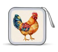 Jubonexis Watercolor Chicken CD Case DVD Storage Case Portable