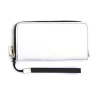 Jubonexis Watercolor Eucalyptus Leaves Along The Bottom Edge PU Leather Clutch Long Bifold Wallet, Coin Purse Credit Pass Case, Durable Card-Holder Money Storage for Women Men