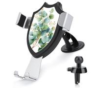 Jubonexis Watercolor Eucalyptus Leaves Soft Muted Green Car Phone Holder Mount Triangle Clip Base Air Vent Cell Phone Car Mount Automotive Accessories for 4-6 Inches Cell Smartphones