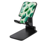 Jubonexis Watercolor Feather Emerald Green And Cream Cell Phone Stand Foldable Adjustable Phone Stand for Desk
