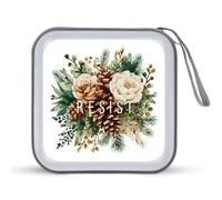 Jubonexis Watercolor Forest Floral with Pine Cone Resist CD Case DVD Storage Case Portable for Car Home Travel