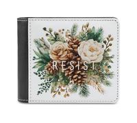 Jubonexis Watercolor Forest Floral with Pine Cone Resist Soft PU Leather Bifold Wallet, Coin Purse Credit Pass Case, Durable Card-Holder Slim Billfold for Men Woman Money Storage