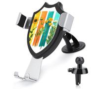 Jubonexis Watercolor Four Vertical Abstract Flowers Car Phone Holder Mount Triangle Clip Base Air Vent Cell Phone Car Mount Automotive Accessories for 4-6 Inches Cell Smartphones
